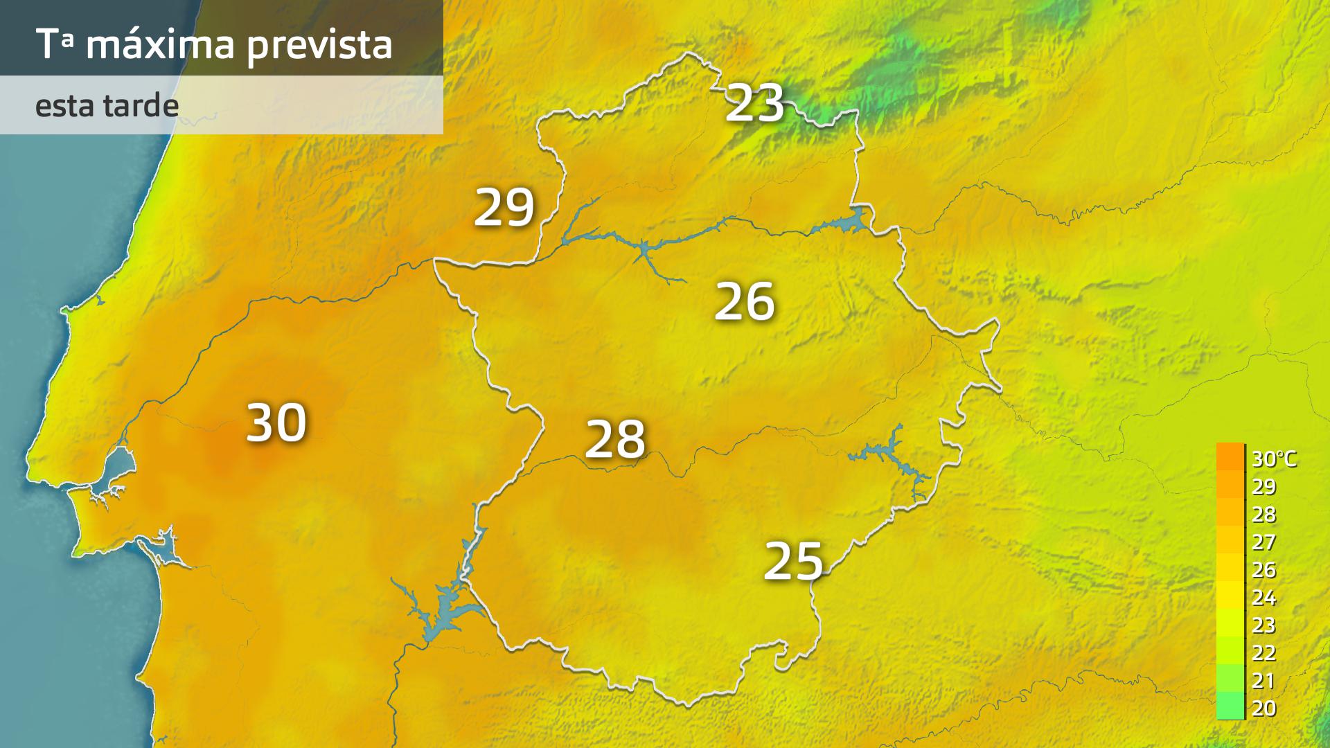 Temperatura máxima prevista para hoy viernes 12 de abril