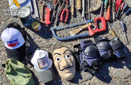 Material incautado a un ladrón de viviendas