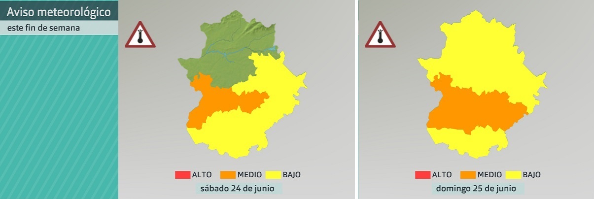 Avisos meteorológicos para el fin de semana