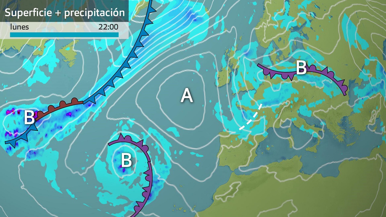 Mapa de superficie del lunes