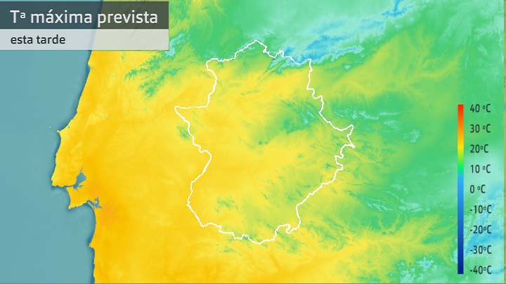 Mapa de temperaturas máximas previstas hoy 17 de marzo