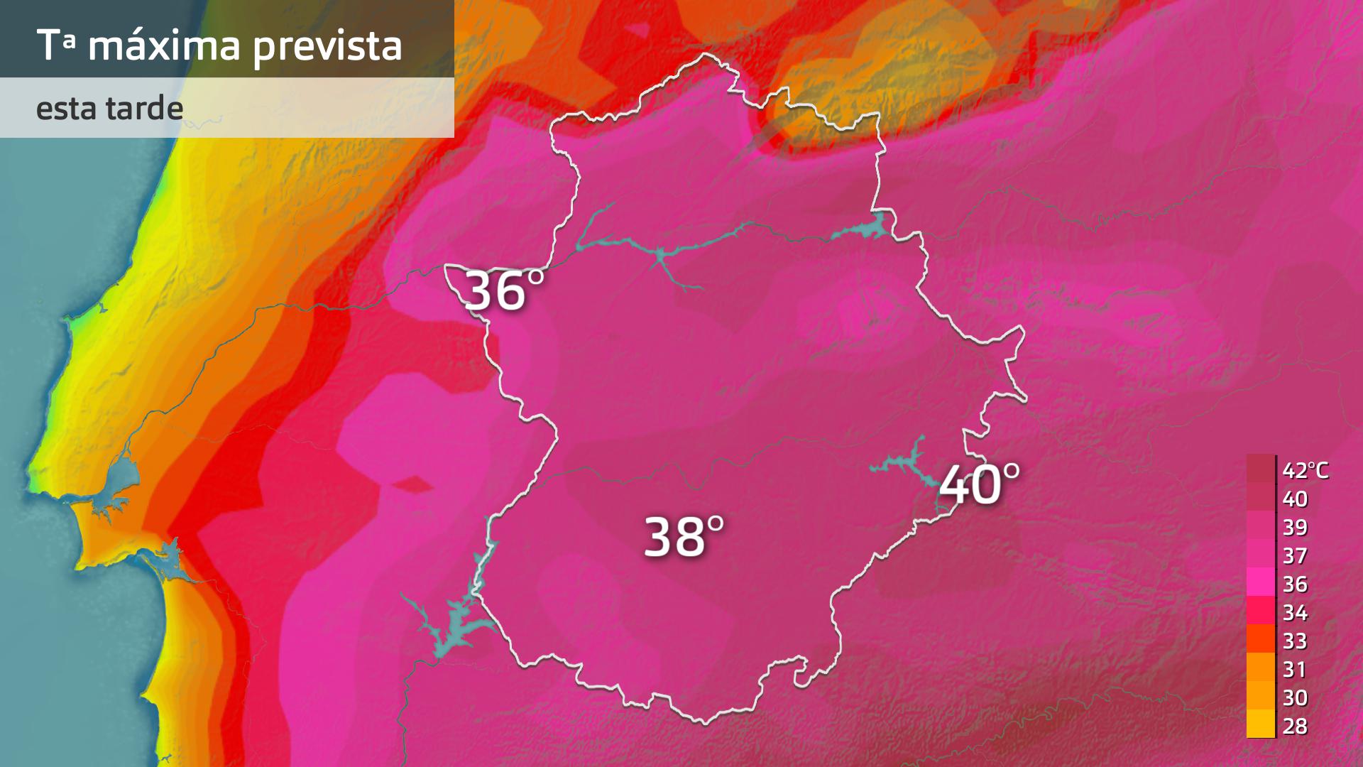 Temperatura máxima prevista para hoy miércoles 19 de julio