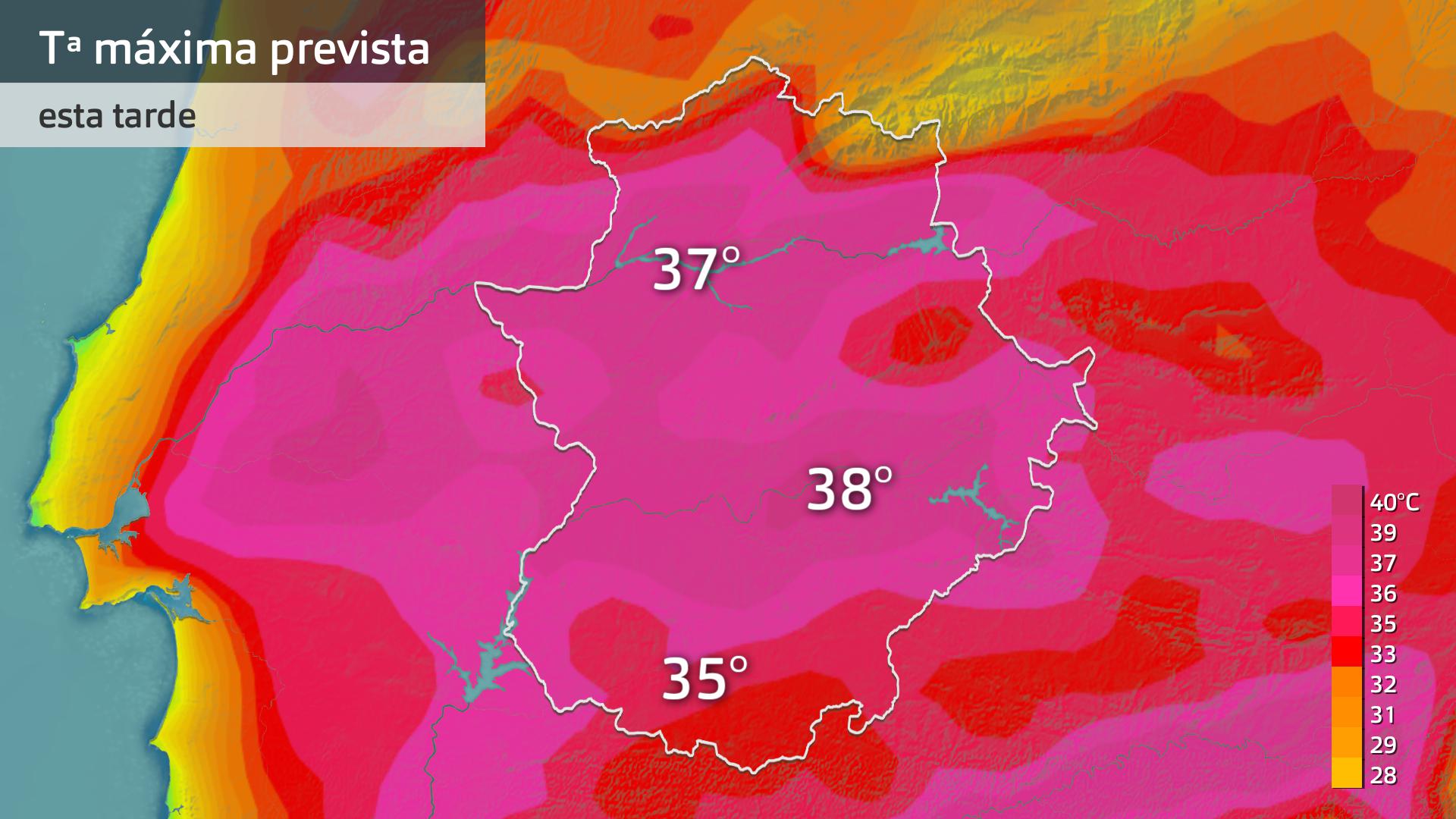 Temperatura máxima prevista para hoy miércoles 26 de julio.