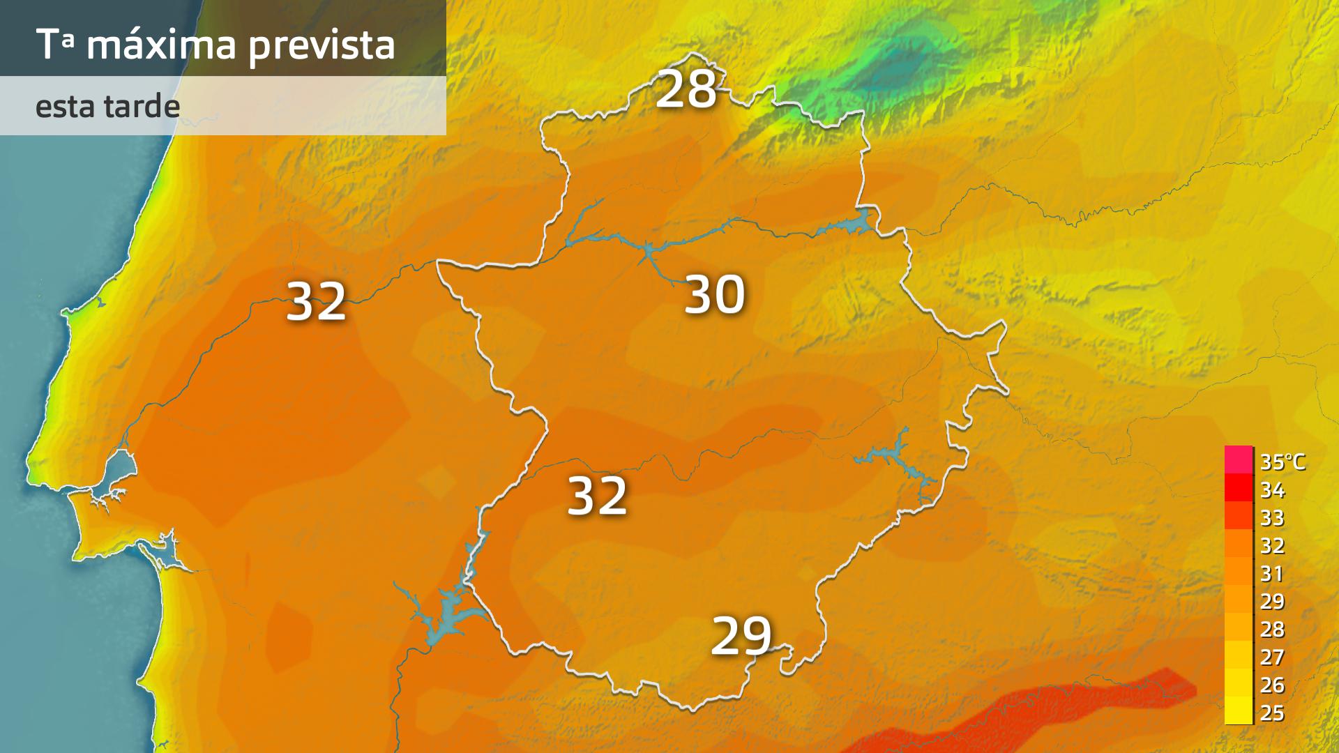 Temperatura máxima prevista para hoy miércoles 13 de septiembre
