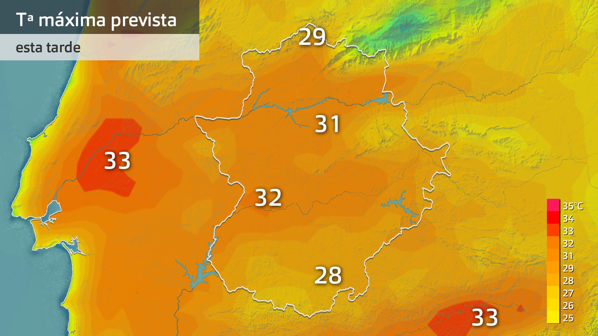 Temperatura máxima prevista para hoy jueves 14 de septiembre