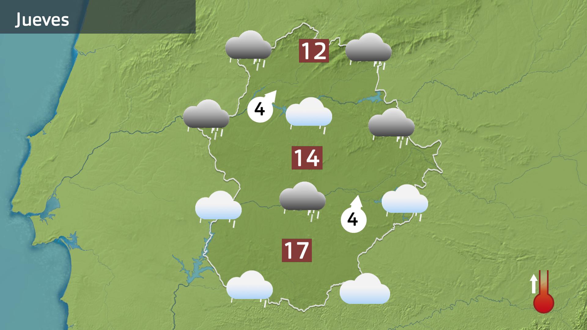 Mapa de previsión para el jueves 7 de diciembre