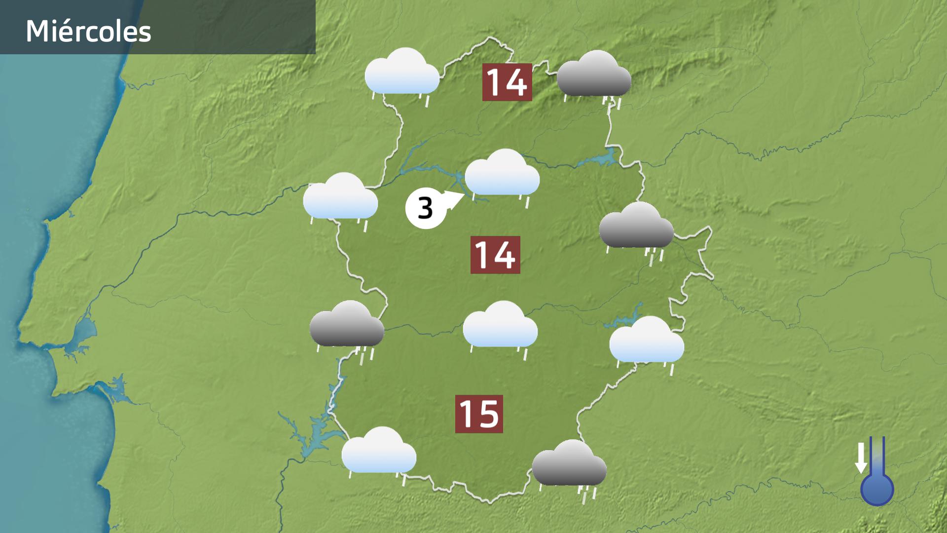 Mapa de previsión para hoy miércoles 3 de enero