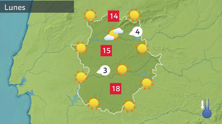 Mapa de previsión para hoy lunes 6 de febrero