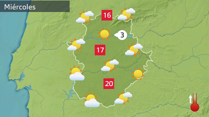 Mapa de previsión para hoy miércoles 15 de febrero