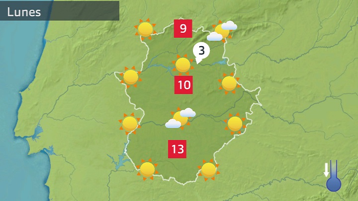 Mapa de previsión para hoy lunes 27 de febrero