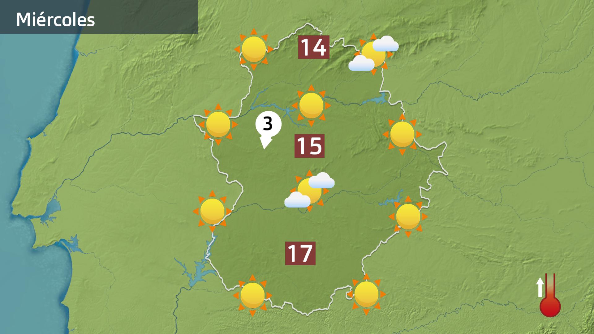 Mapa de previsión para hoy miércoles 28 de febrero