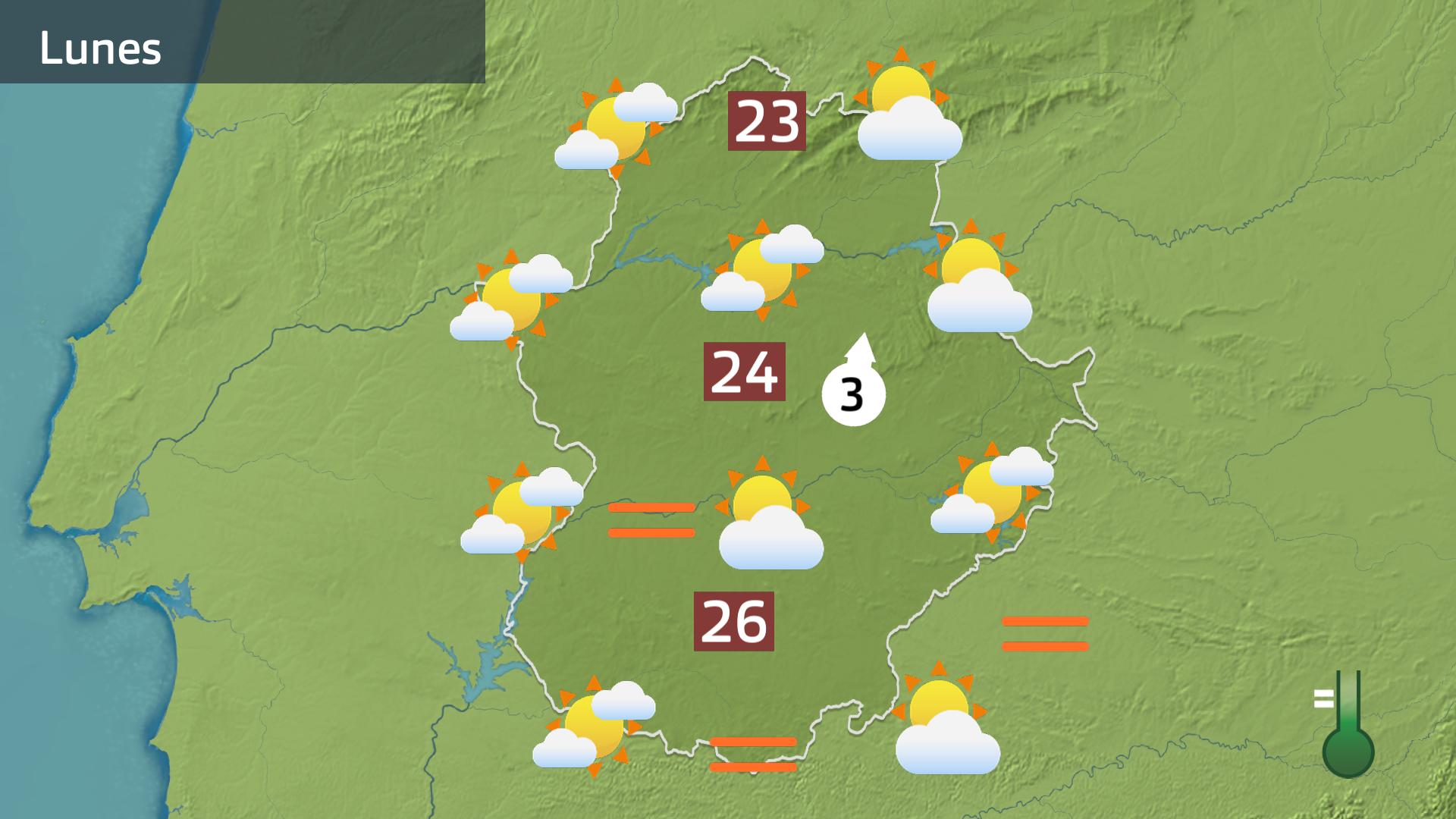 Mapa de previsión para hoy lunes 18 de marzo