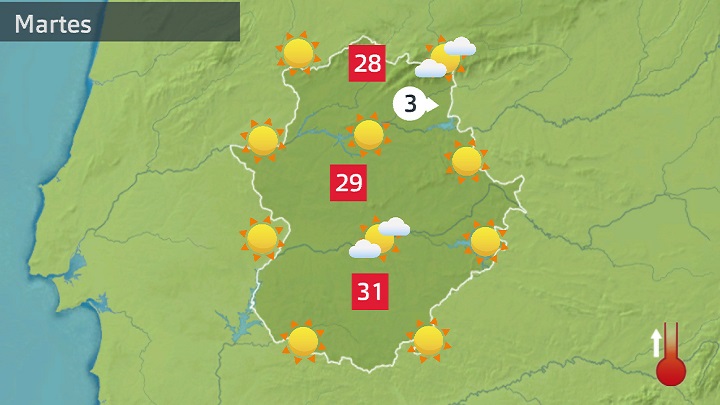 Mapa de previsión para hoy martes 25 de abril