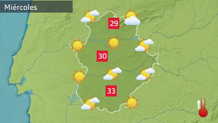 Mapa de previsión para hoy miércoles 14 de junio