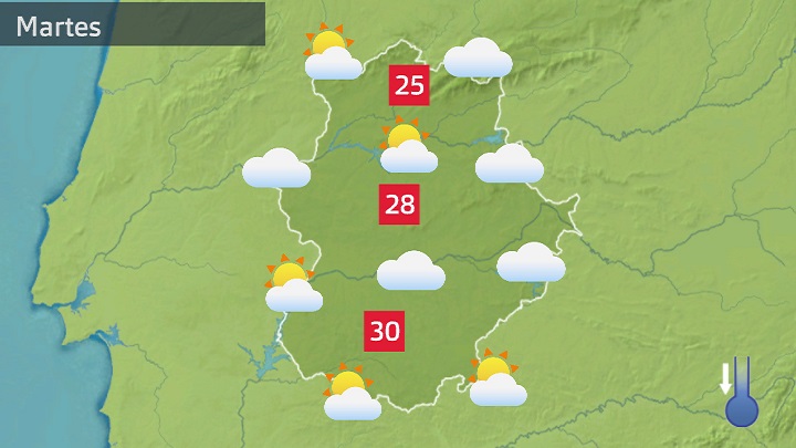 Mapa de previsión para hoy martes 20 de junio