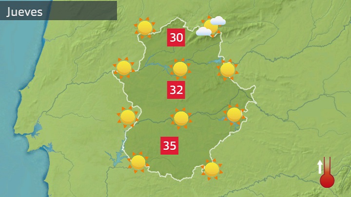 Mapa de previsión para hoy jueves 22 de junio