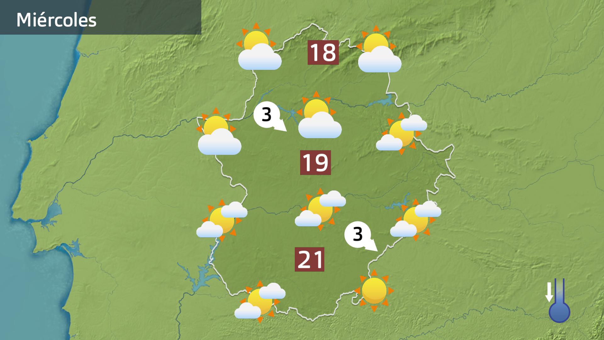 Mapa de previsión para hoy miércoles 15 de mayo
