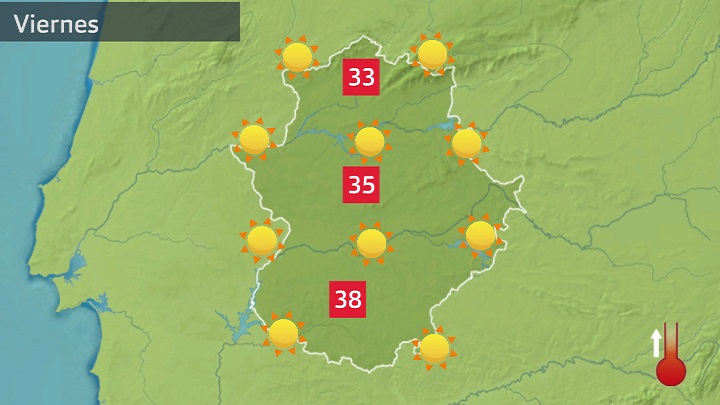 Mapa de previsión para hoy viernes 23 de junio