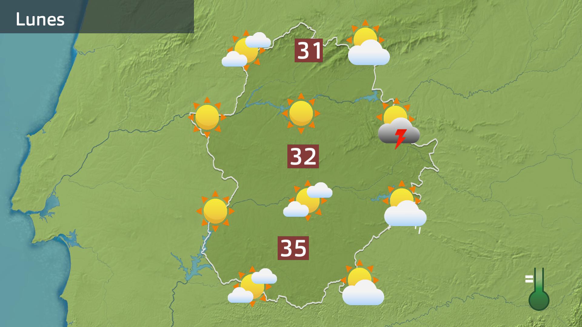 Mapa de previsión para hoy lunes 3 de junio