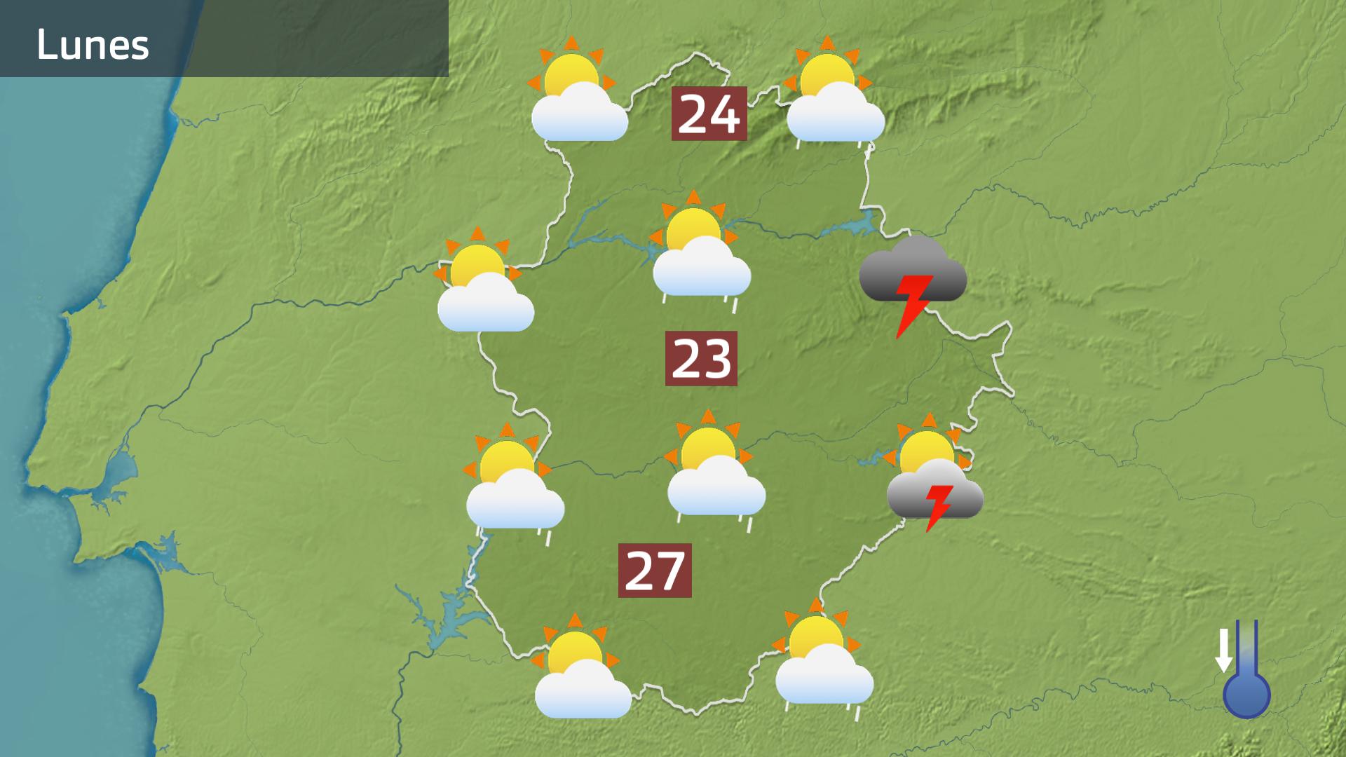 Mapa de previsión para hoy lunes 10 de junio