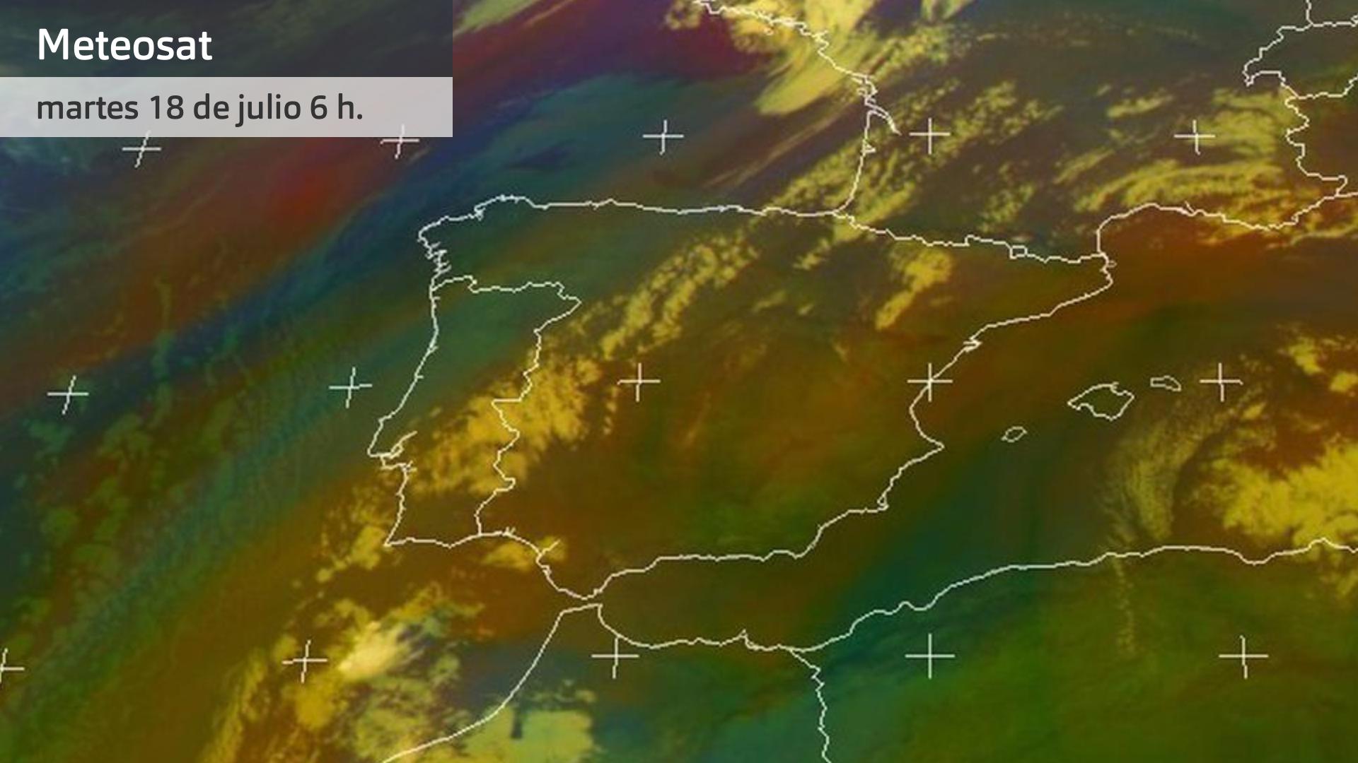 Imagen del Meteosat martes 18 de julio 6 h.
