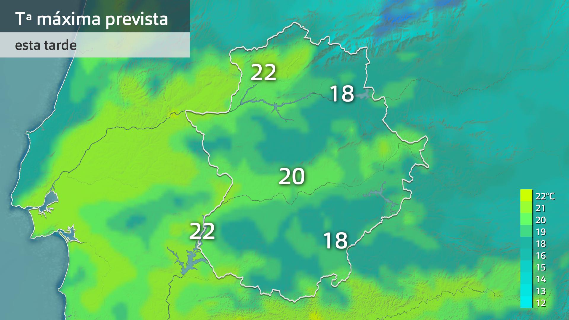 Temperatura máxima prevista para hoy lunes 19 de febrero
