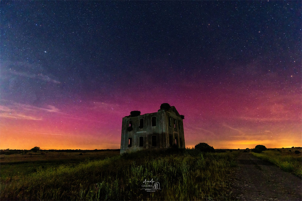 aurora boreal en casar de cáceres