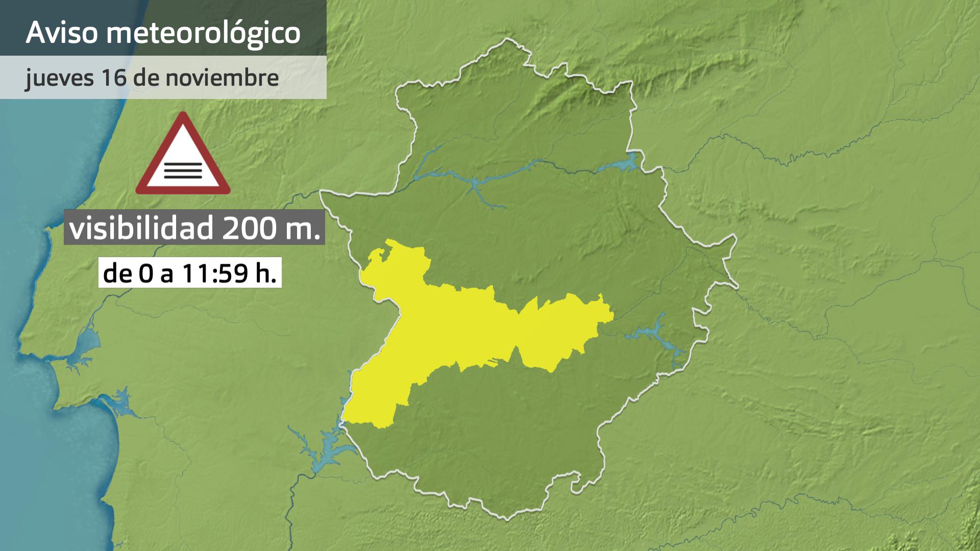 Aviso meteorológico (Aemet) para hoy jueves 16 de noviembre