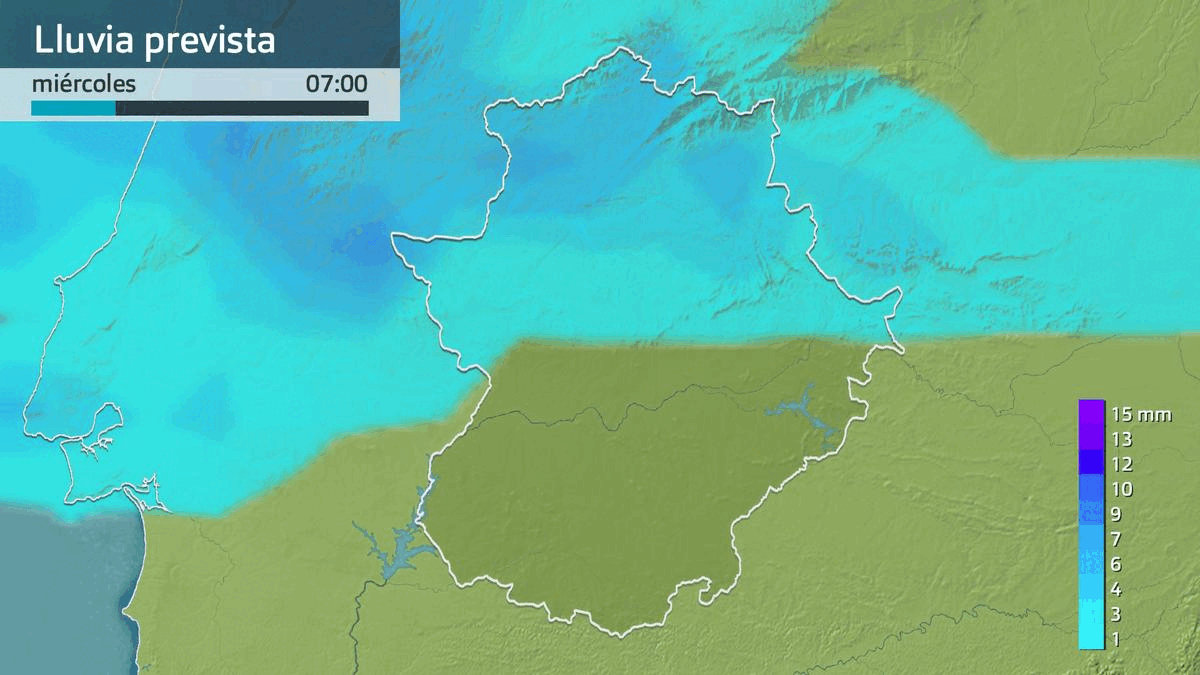 Lluvia prevista para hoy miércoles 3 de enero