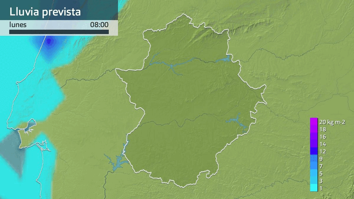 Lluvia prevista para hoy lunes 23 de octubre