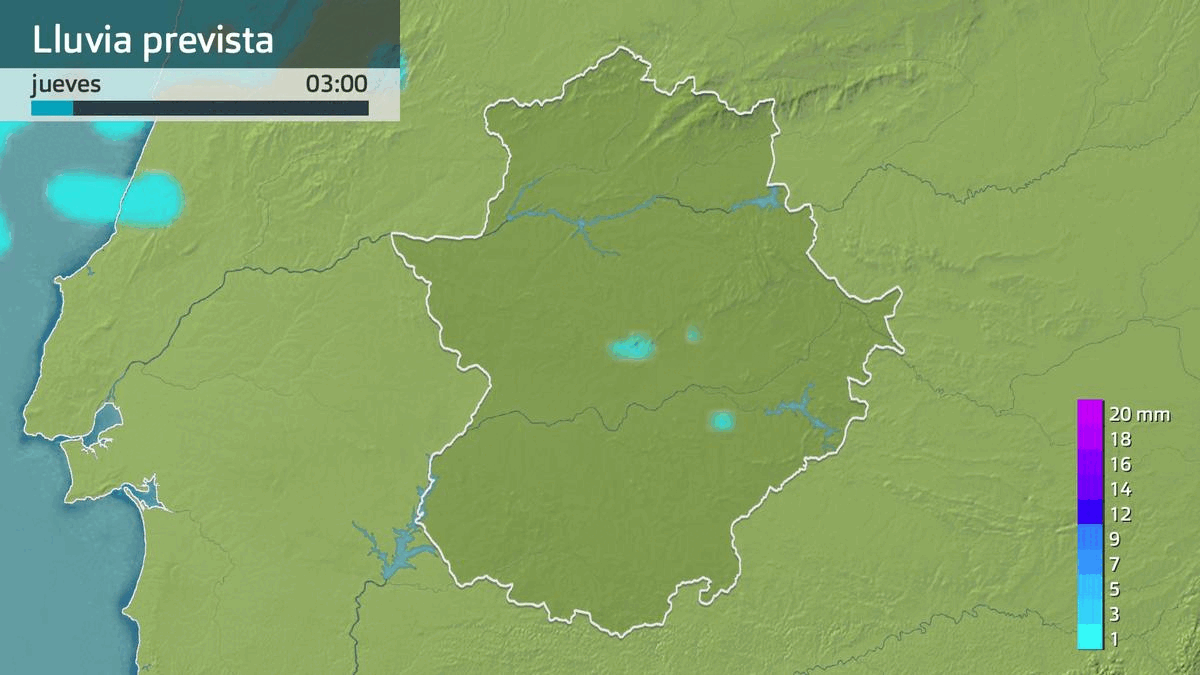 Lluvia prevista para el jueves 7 de diciembre