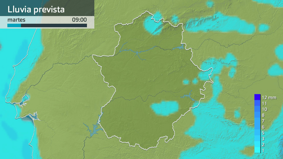 Lluvia previstra para hoy martes 26 de marzo