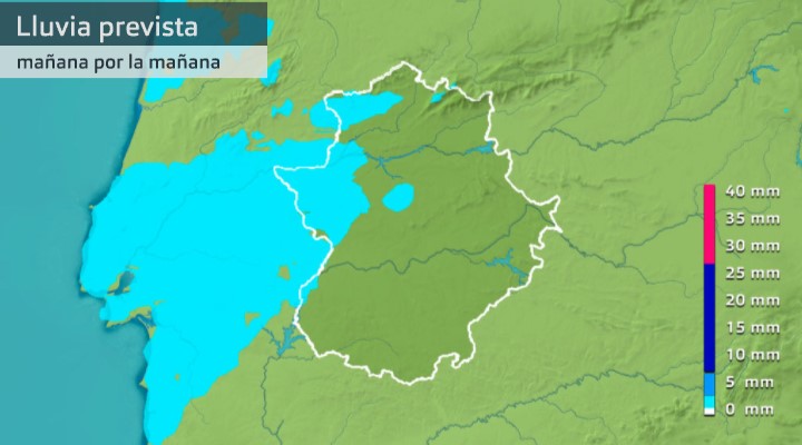 Lluvia prevista para el 8 de septiembre de 2022.