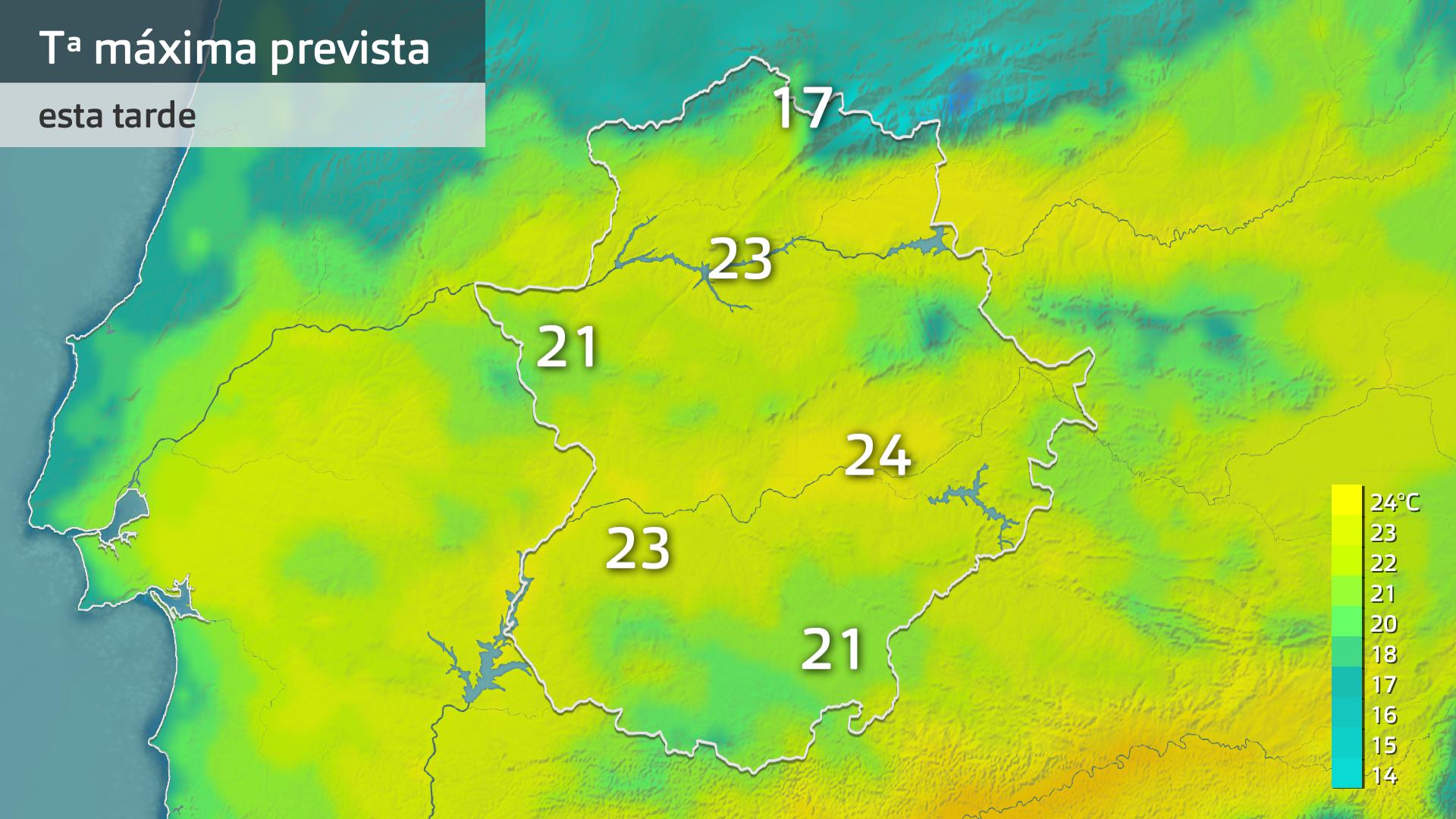 Temperatura máxima prevista para hoy martes 21 de mayo