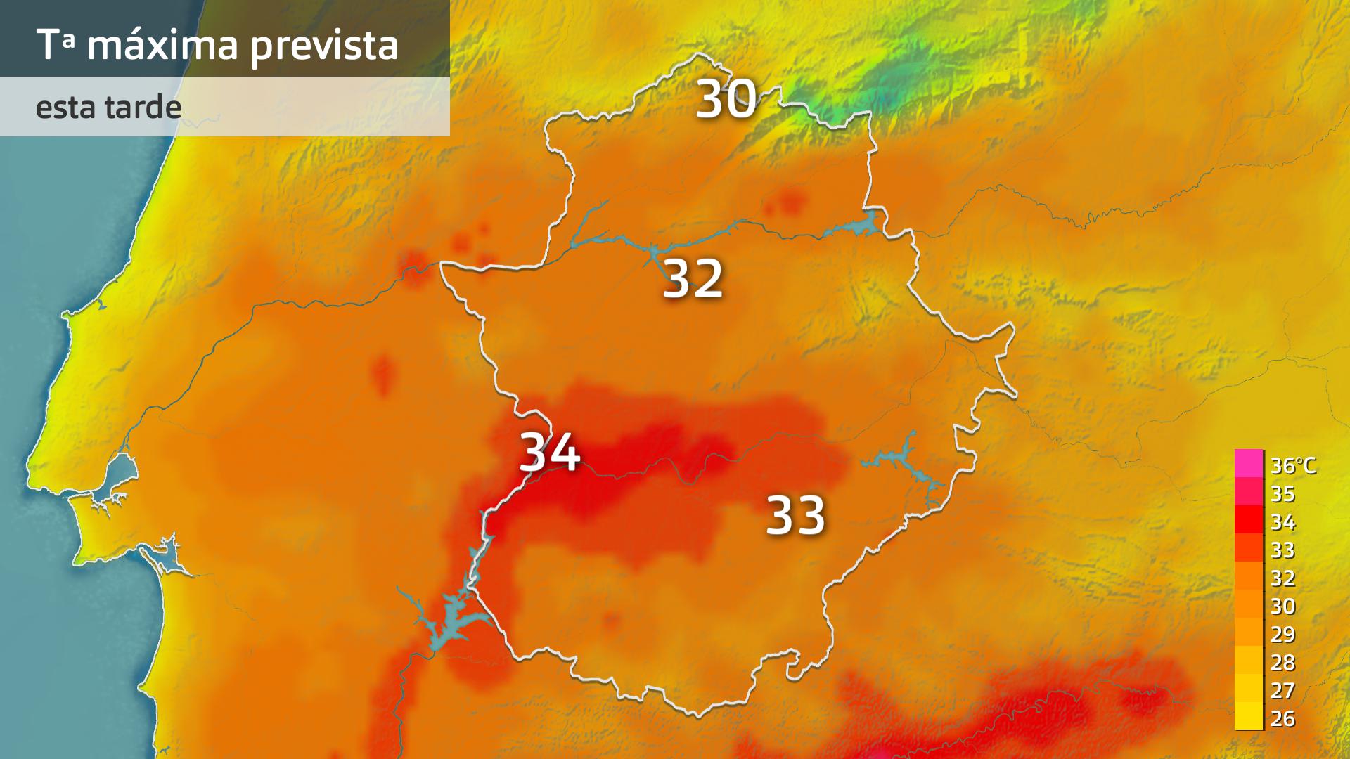 Temperatura máxima prevista para hoy lunes 3 de junio
