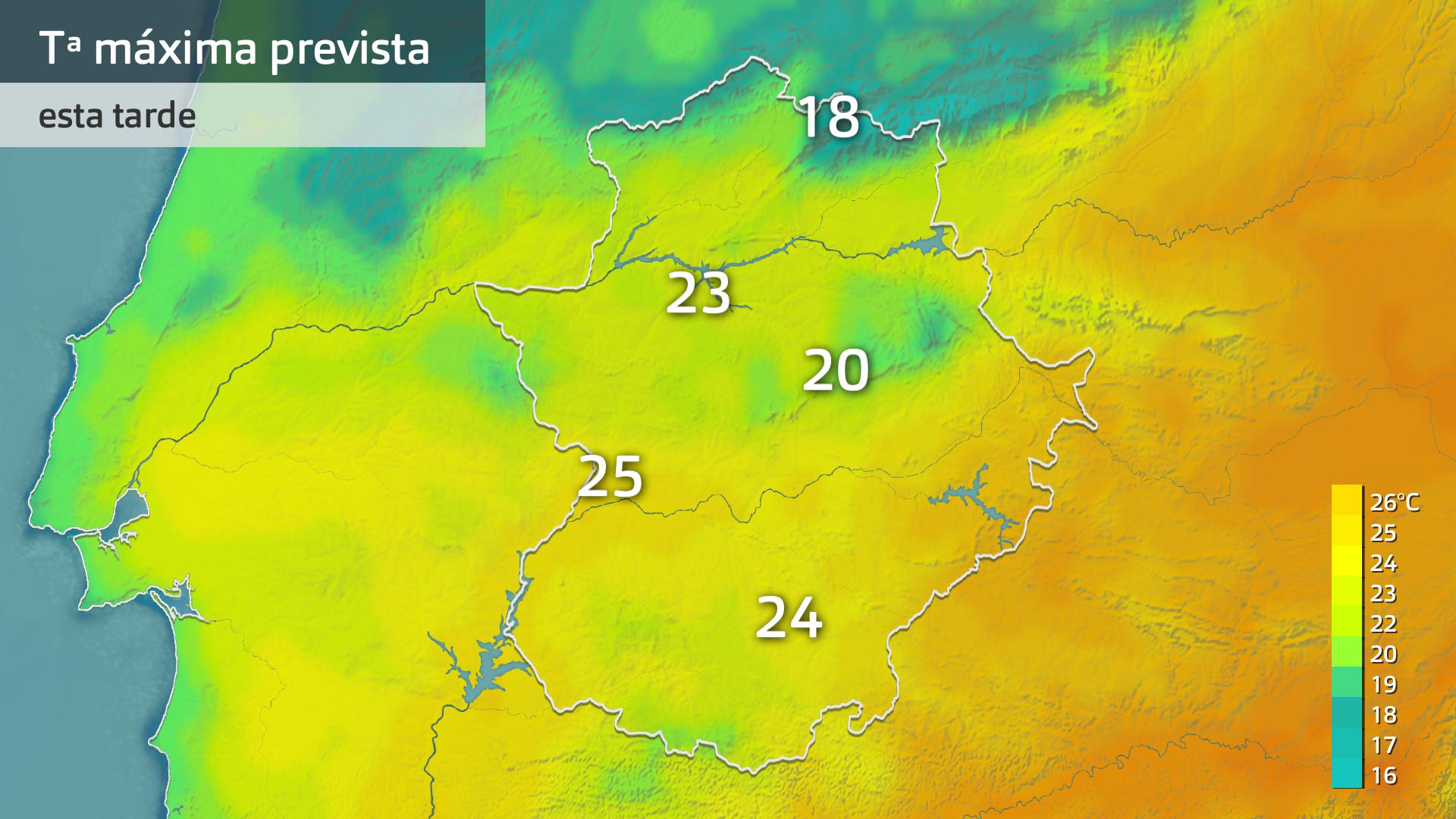 Temperatura máxima prevista para hoy martes 18 de junio