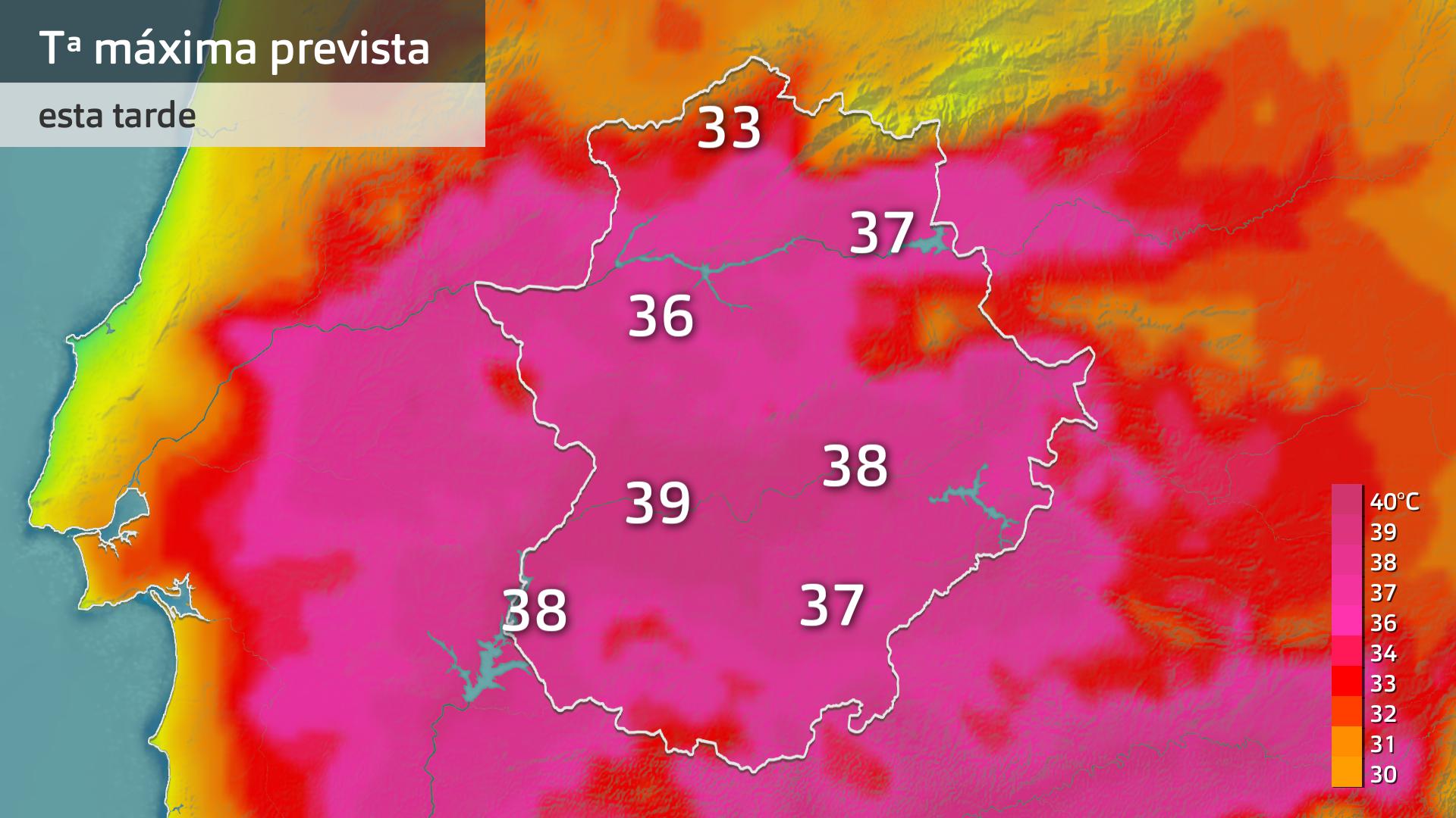 Temperatura máxima prevista para hoy lunes 24 de junio
