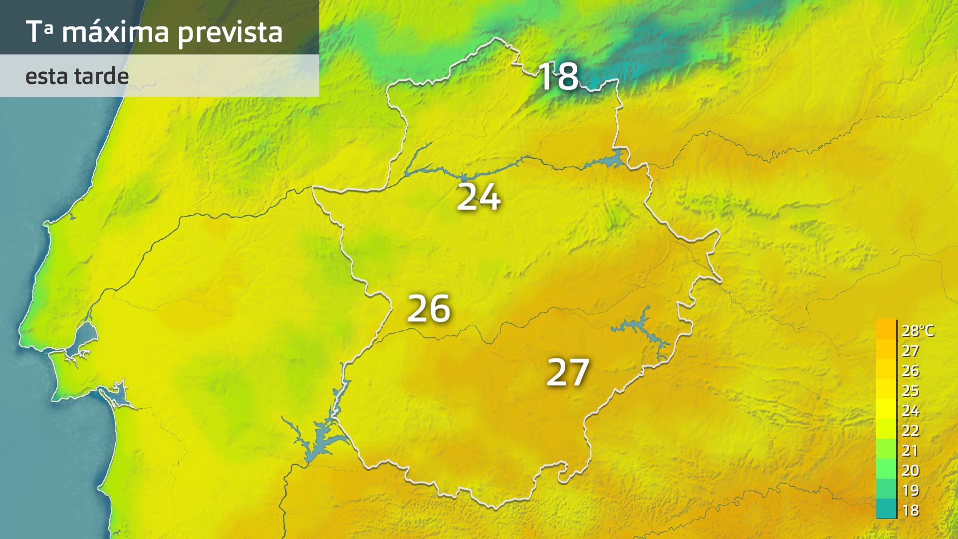 Temperatura máxima prevista para hoy lunes 18 de marzo