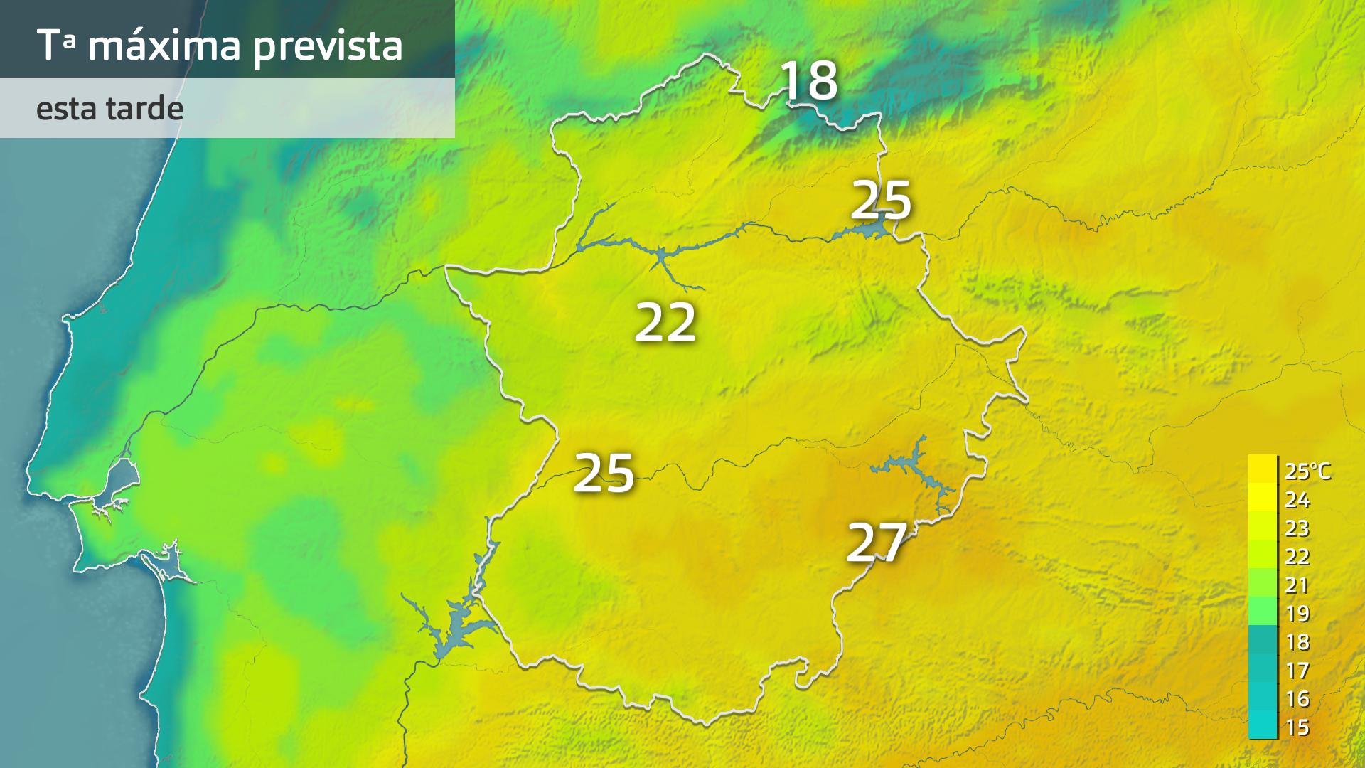 Temperatura máxima prevista para hoy martes 19 de marzo