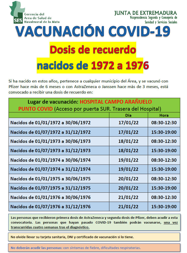 Dosis refuerzo Navalmoral