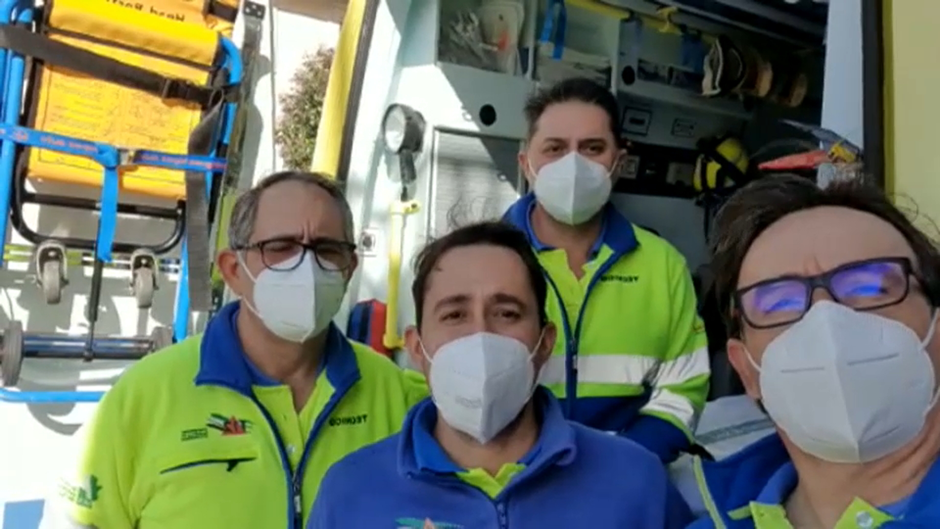 Sanitarios trabajando en Navidad