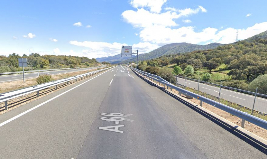 Lugar aproximado del accidente, en el kilómetro 463 de la A66