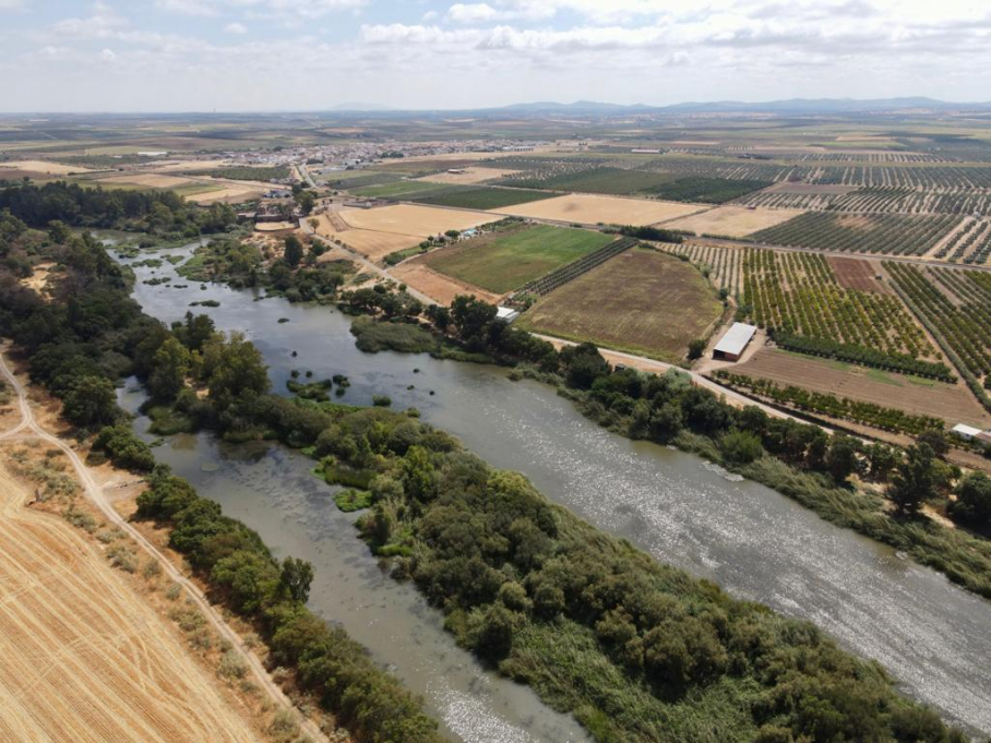 Vista aérea del Guadiana a su paso por Villagonzalo