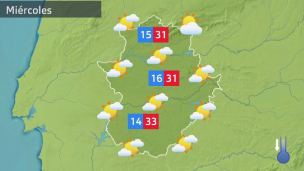 Mapa de tiempo previsto para el miércoles 11 de mayo