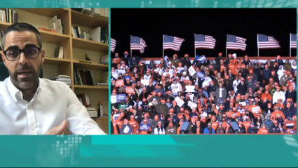 Momento de la entrevista al experto de política americana Francisco Rodríguez.