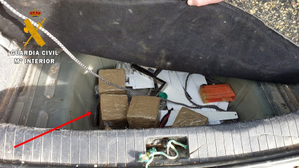 los seis kilos de polen de hachís hallados en el habitáculo de la rueda de repuesto