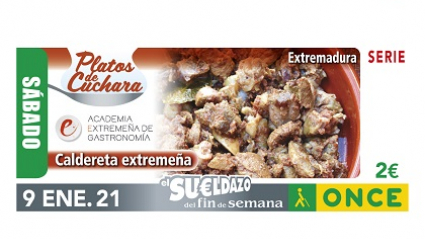 Imagen del cupón conmemorativo de la caldereta extremeña
