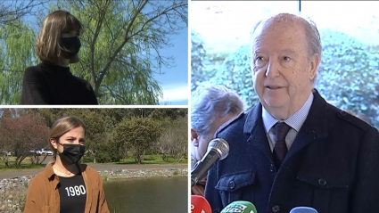 Dos de las denunciantes y Luis Acha