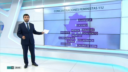 Mapa de concentraciones feministas del 11 de junio de 2021.