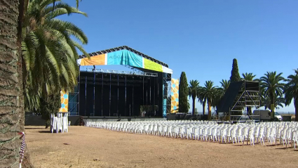 Imagen del escenario del Alcazaba Festival, esta mañana